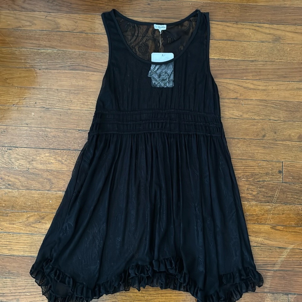 Notdstrom Lily White Black Lace Babydoll Top Blouse